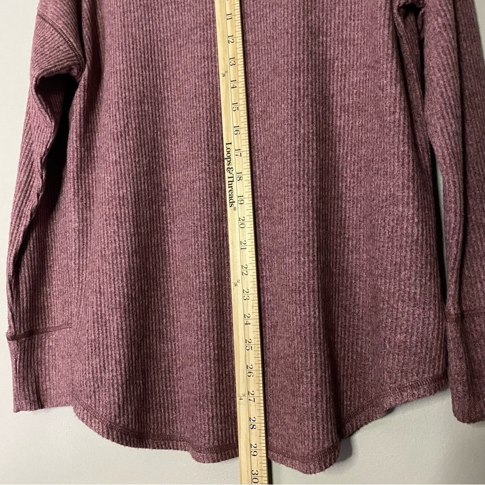American Eagle cozy turtleneck medium red pink purple burgundy super‎ soft - Picture 7 of 7